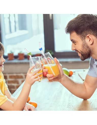 Lot de 4 Pailles en Verre avec Brosse – Design...