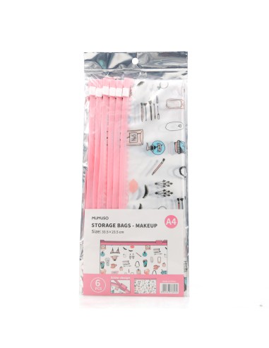 Lot de 6 Sacs de Rangement avec Zip