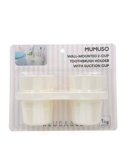 Porte-Brosse à Dents Mural 2 Gobelets avec Ventouse