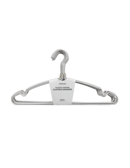 Lot de 10 Cintres Plats Gris