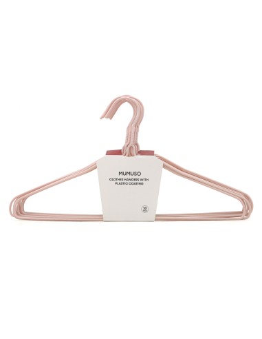 Lot de 10 Cintres avec Revêtement Plastique