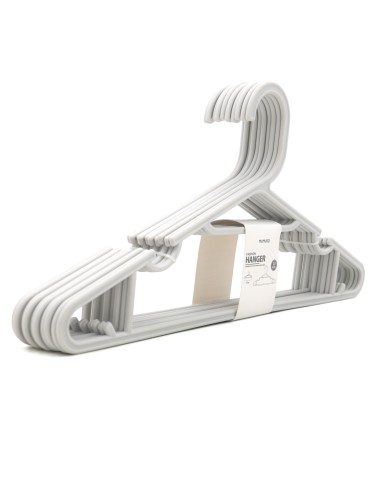 Lot de 10 Cintres Plats Gris