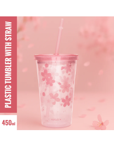 Gobelet avec Paille – Collection Fleur de Cerisier – 450 ml