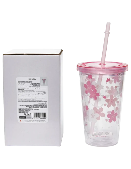 Gobelet avec Paille – Collection Fleur de Cerisier – 450 ml