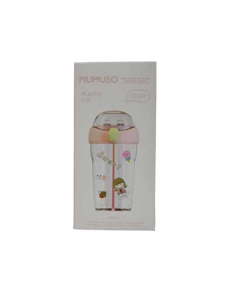 Gourde 2-en-1 avec Double Paille – 430 mL