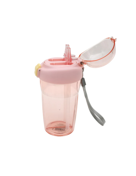 Gourde 2-en-1 avec Double Paille – 430 mL (Violet)