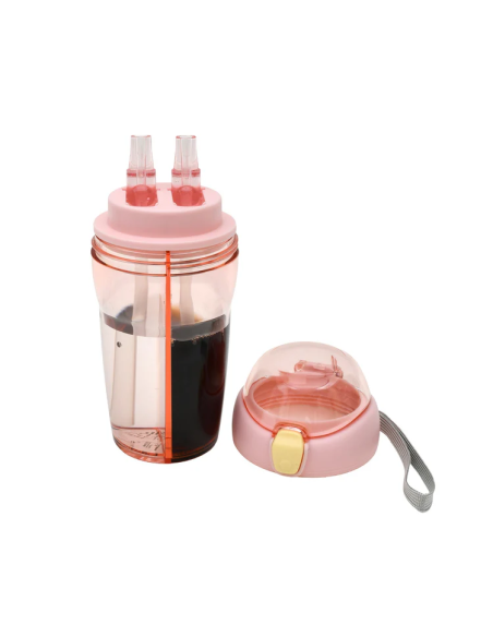 Gourde 2-en-1 avec Double Paille – 430 mL (Violet)