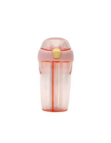 Gourde 2-en-1 avec Double Paille – 430 mL (Violet)