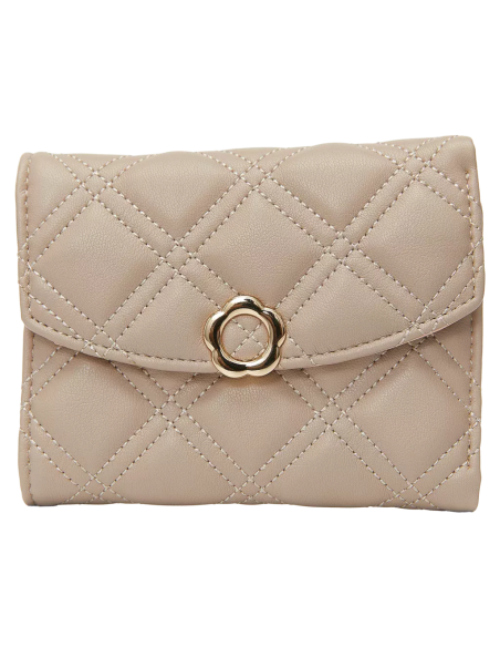 Portefeuille Tri-Fold Rhombus – Beige Kaki