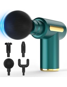 Mini Pistolet de Massage Vert – 4 Têtes