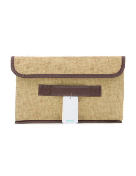 Bac de Rangement Pliant avec Couvercle - Beige Taille S