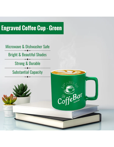 Tasse à Café Gravée (Vert/380 Ml)