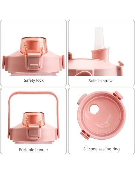 Bouteille d’Eau 2 Litres avec Marquage Horaire – Dégradé Rose & Bleu