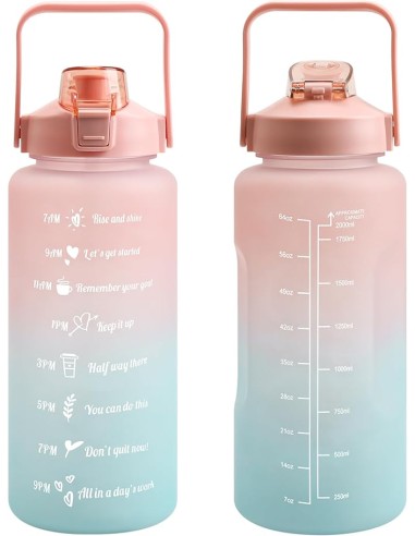Bouteille d’Eau 2 Litres avec Marquage Horaire...