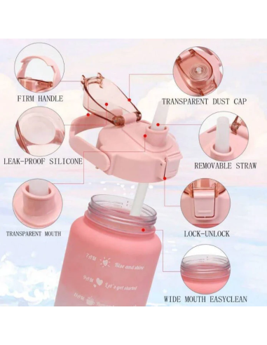 Bouteille d’Eau 900 mL avec Marquage Horaire –...