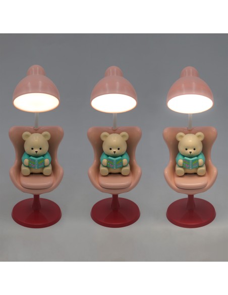 Lampe de Bureau Ours Studieux Rose