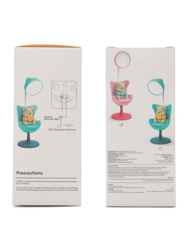 Lampe de Bureau USB Rechargeable Ours Studieux...