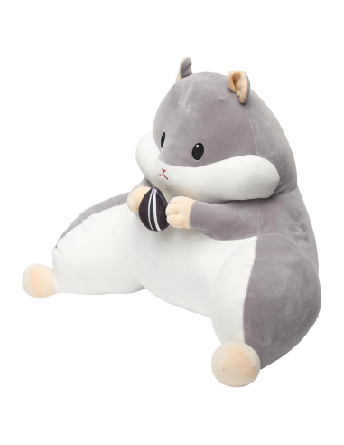 Peluche Coussin Hamster Gris