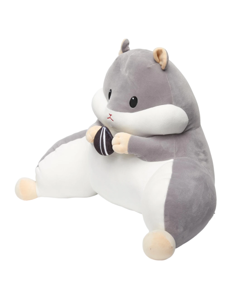 Peluche Coussin Hamster Gris