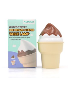 Lampe de Table USB Rechargeable – Design Cornet Crème