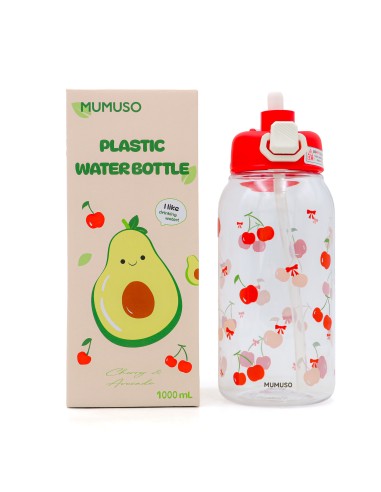 Gourde avec Paille Motif Cerise - 1L