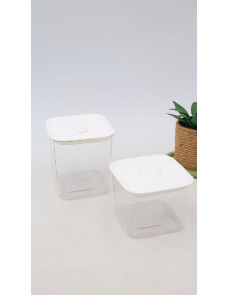 Bocal Hermétique avec Couvercle Carré avec Valve à Air - 800 mL