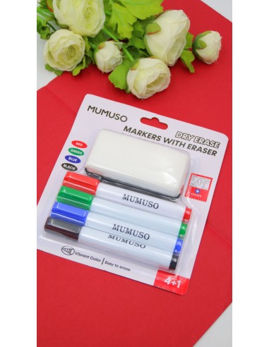 Marqueurs Effaçables – Lot de 4 + Brosse