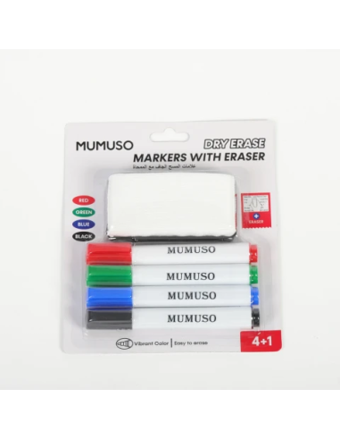 Marqueurs Effaçables – Lot de 4 + Brosse