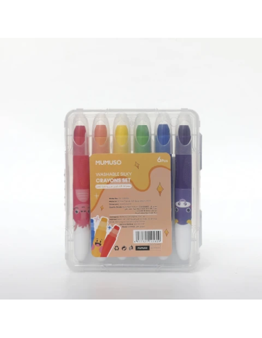 Crayons de Cire Lavables – Set 6 couleurs