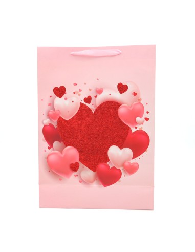 Sac Cadeau Coeur Scintillant M