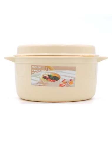 Boîte Alimentaire Ronde 1400 mL – Beige