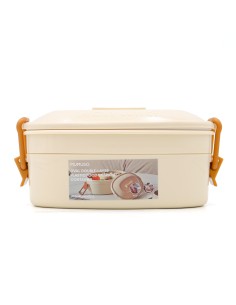 Boîte Alimentaire Ovale Double Couche 900 mL –  Beige