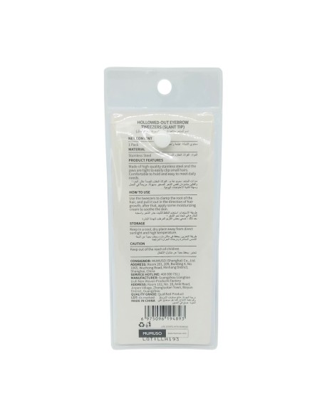 Pince à Sourcils Évidée Pointe Inclinée