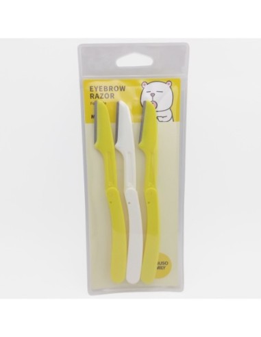 Rasoir à Sourcils Pliable avec Couvercle de Précision - Pack de 3