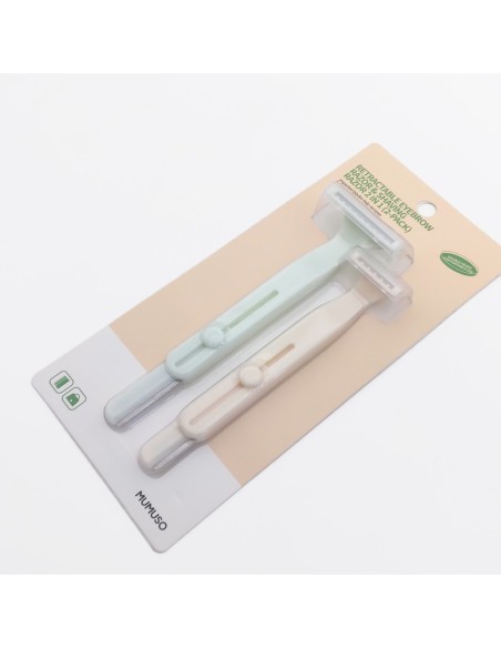 Rasoir à Sourcils et Rasoir Rétractable 2 en 1 - Pack de 2