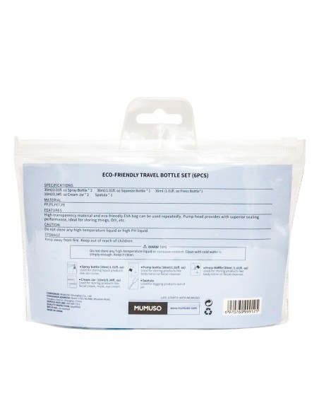 Set de 6 Bouteilles de Voyage Écologiques