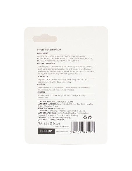 Baume à Lèvres Aux Thé Aux Fruits