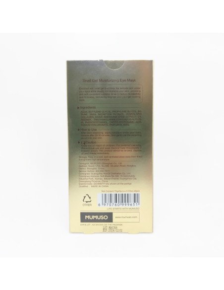 Masque pour les Yeux Au Gel Hydratant D'Escargot (6 Pcs)