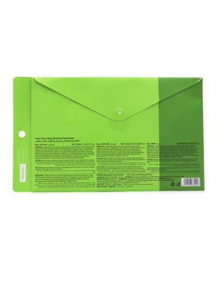 Masque Visage Contrôle D'Huile en 3 Étapes Au Thé Vert