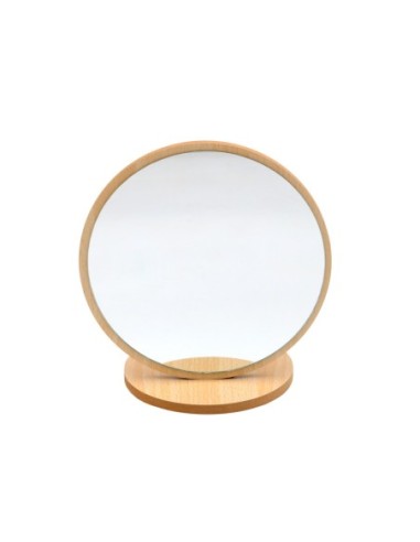 Miroir Rond Pliant (Base et Cadre en Bois)