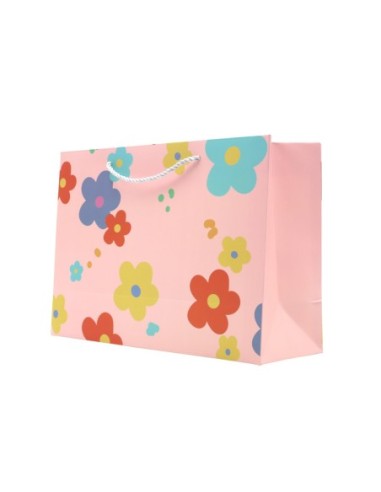 Pochette Cadeau (Fleurs Colorées/M)
