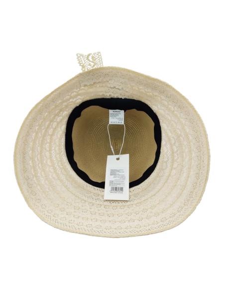 Chapeau de Paille avec Nœud Papillon (Beige)