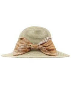 Chapeau de Paille avec Nœud Papillon (Beige)