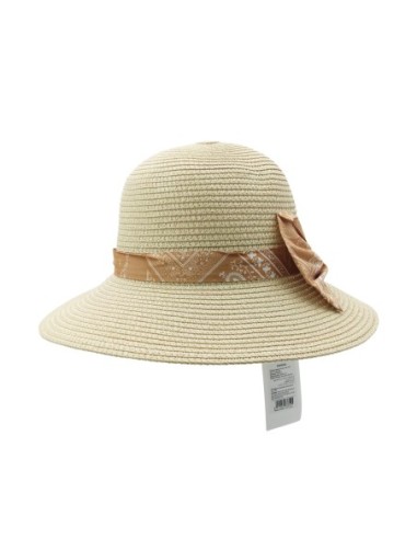 Chapeau de Paille avec Nœud Papillon (Beige)