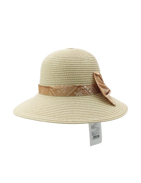 Chapeau de Paille avec Nœud Papillon (Beige)