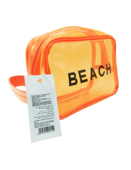 Trousse de Toilette Transparente de Voyage Tendance -Orange/S
