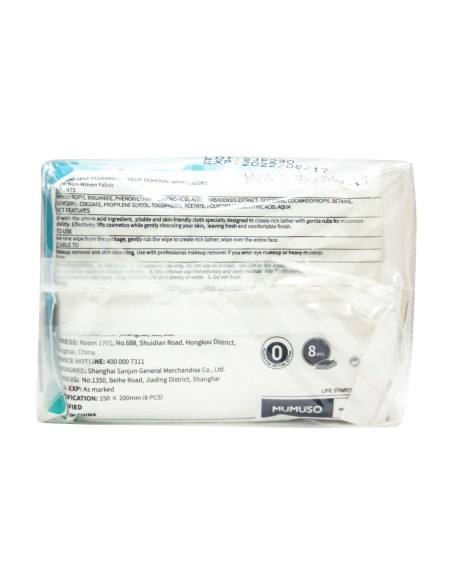 Lingettes Démaquillantes Auto-Moussantes aux Acides Aminés et l'Aloe (lot de 6)