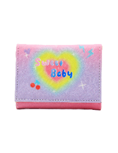 Portefeuille à 3 Volets (Coeur d'Amour/Violet)