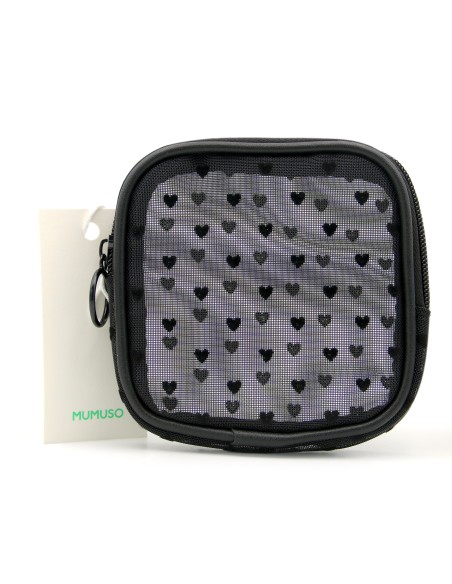 Petite Trousse pour Cosmétiques (Coeur/Noir)