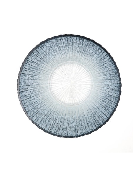 Saladier en Verre Texturé Transparent (Dégradé Bleu)